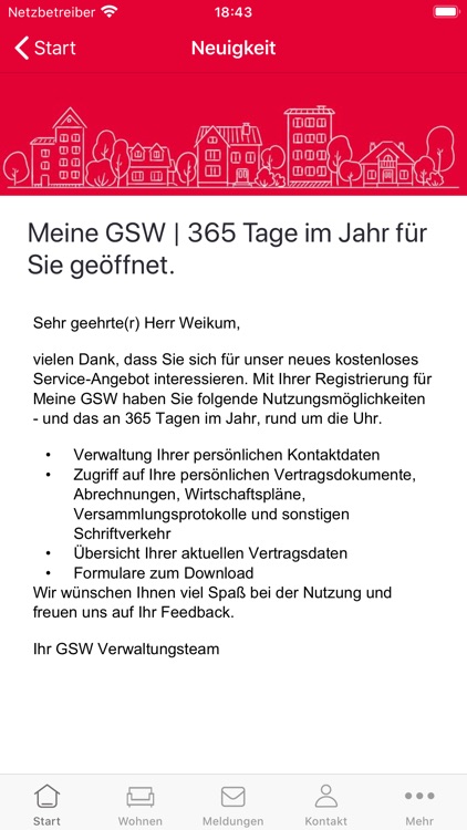 MEINE GSW Service-App