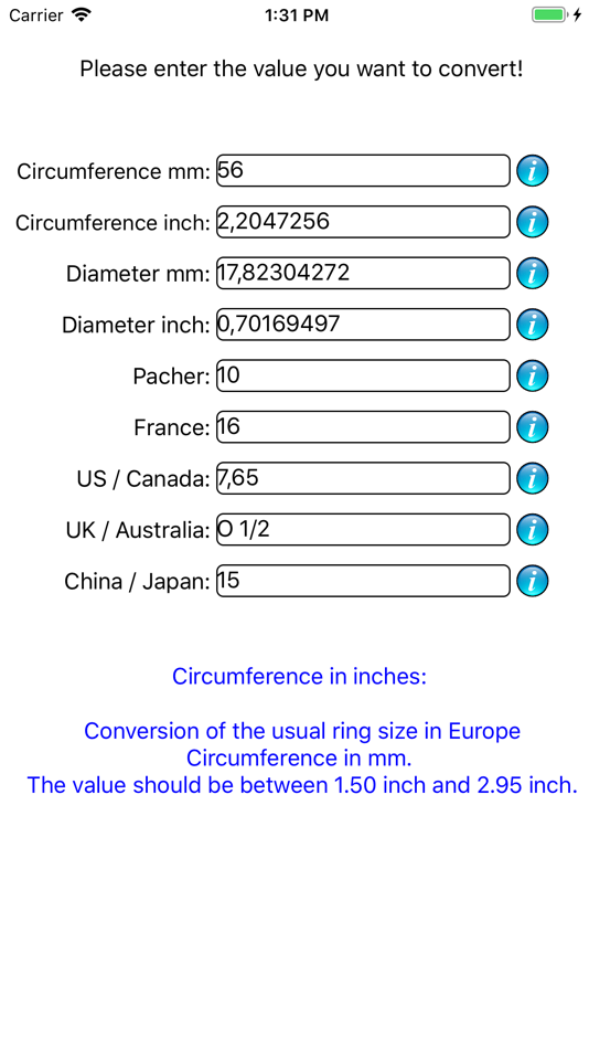 #5. Ring Sizing (iOS) 来自: Gerhard Lentschik