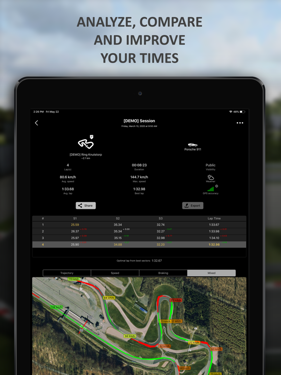 LapTrophy - Track Lap Timer iPad screenshot 3 - Sports app