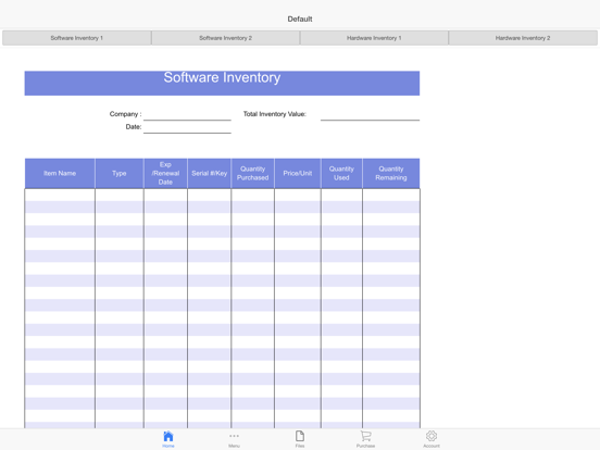 Software Inventory iPad screenshot