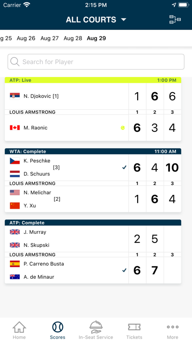 National Bank Open Screenshot