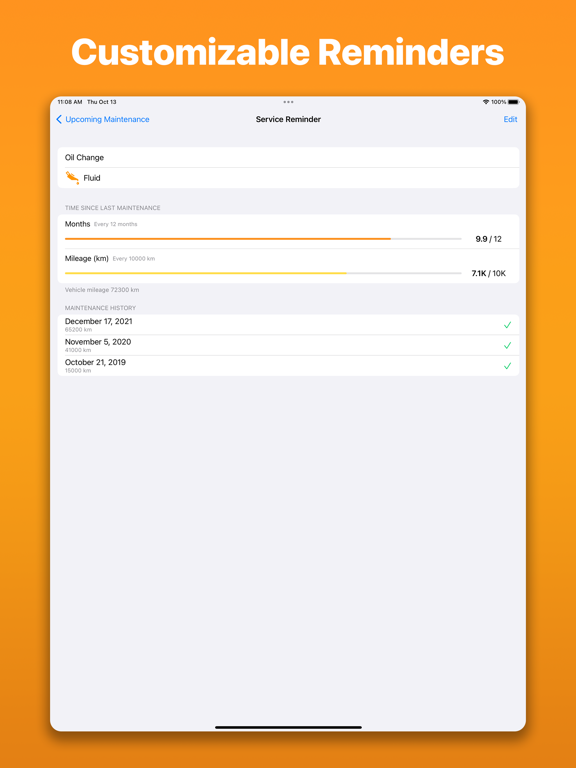 Car Maintenance Reminders iPad screenshot 6 - Utilities app