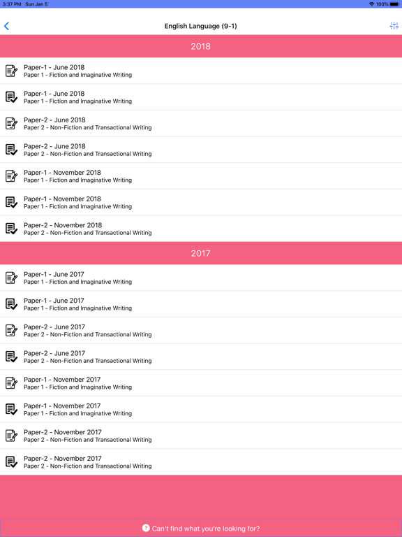 My Past Papers iPad screenshot 4 - Education app