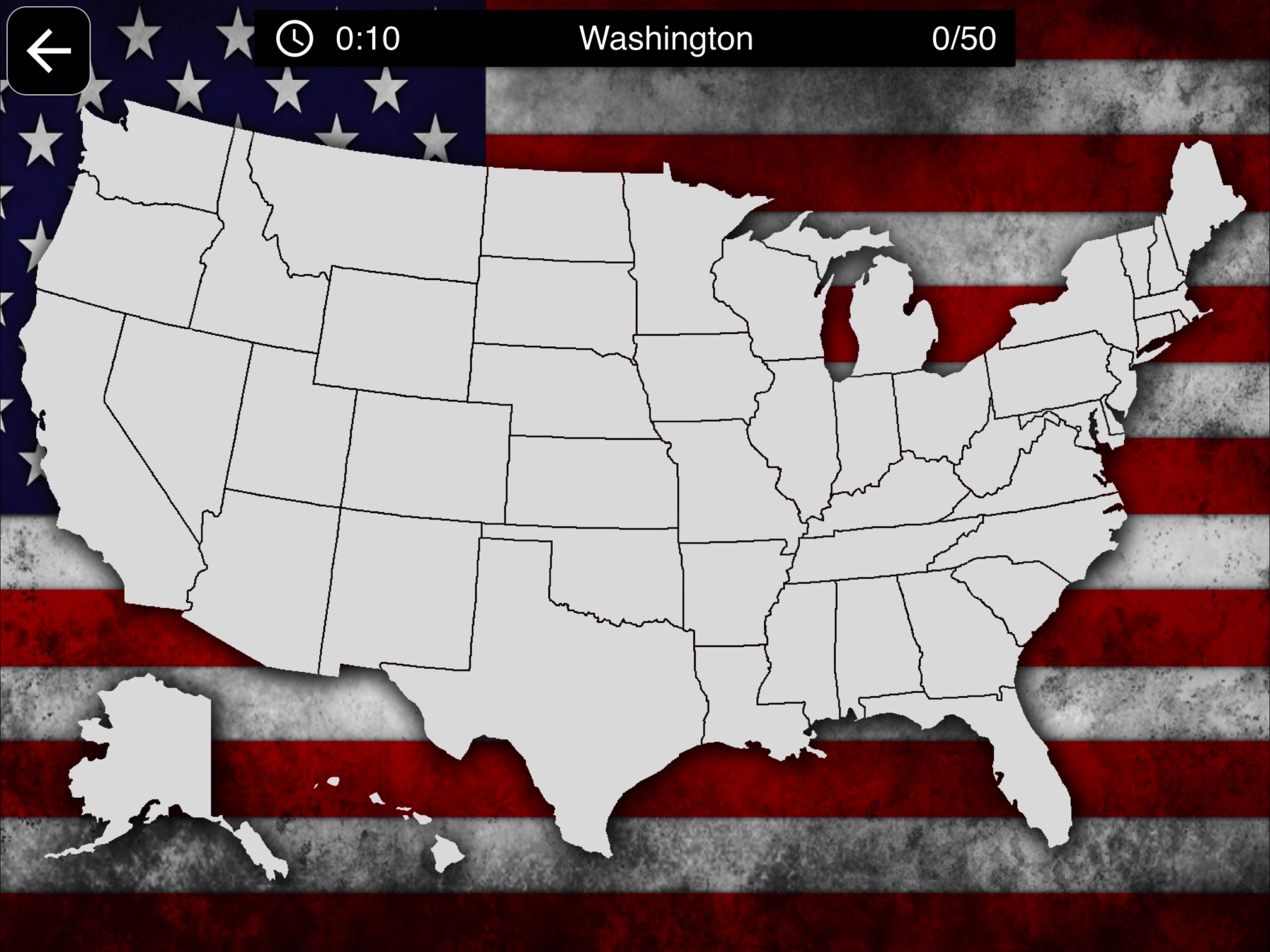 US States Quiz - 50 States Map