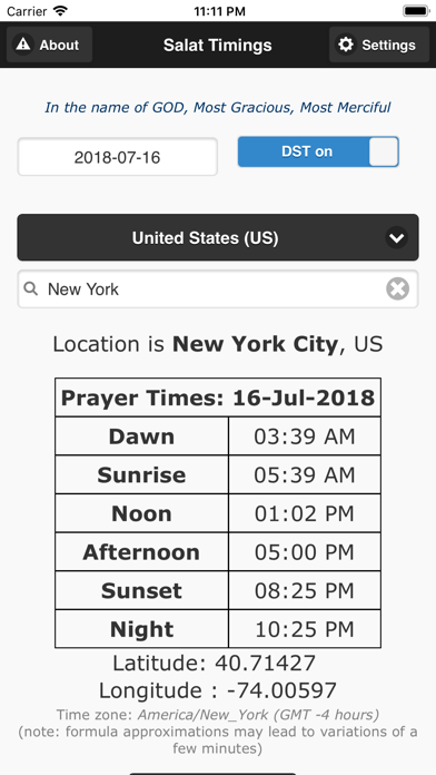 Screenshot #2 pour Contact Prayers (Salat) Times