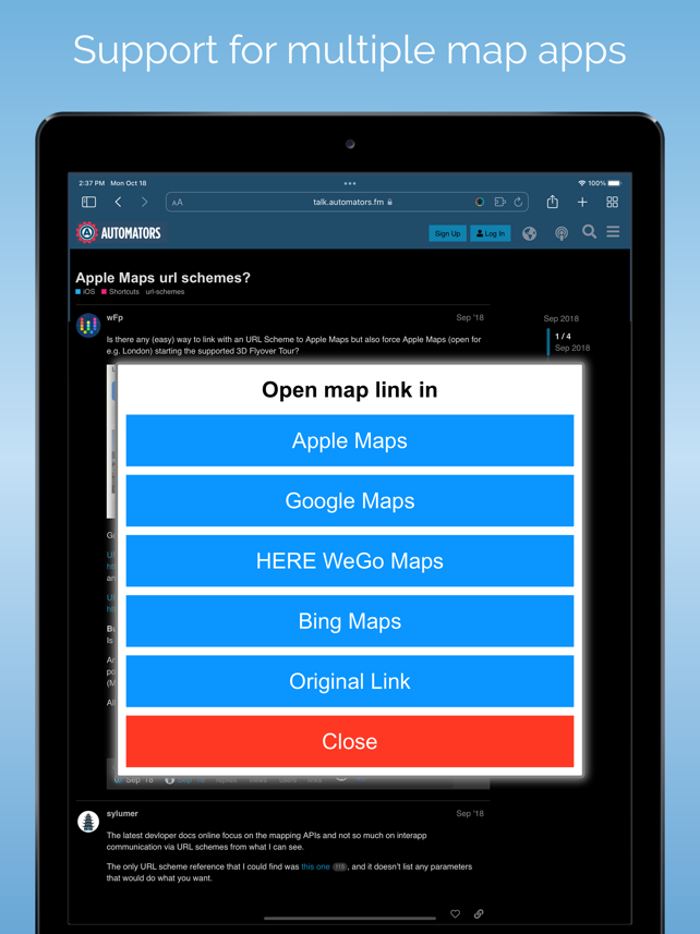 Map Redirect for Map Links Screenshot