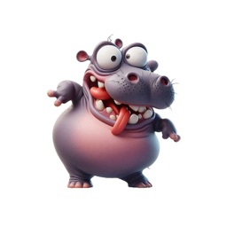 Goofy Hippo Stickers