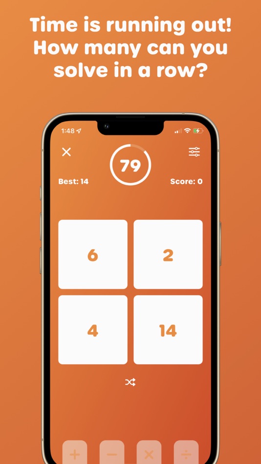 #5. Solve 24 – Math Puzzles (iOS) Podle: Hamdouchi Interactive, LLC
