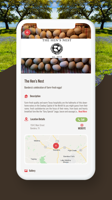 Texas Hill Country Travel App Screenshot