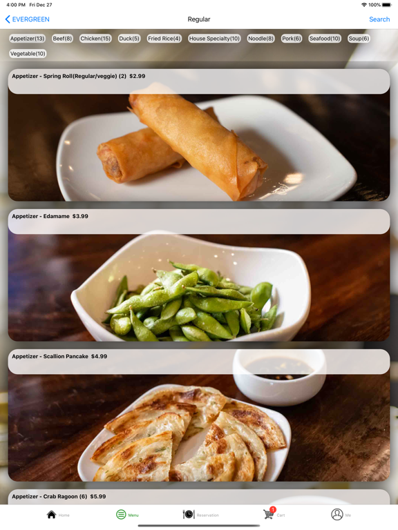 Evergreen Restaurant iPad screenshot 6 - Food & Drink app