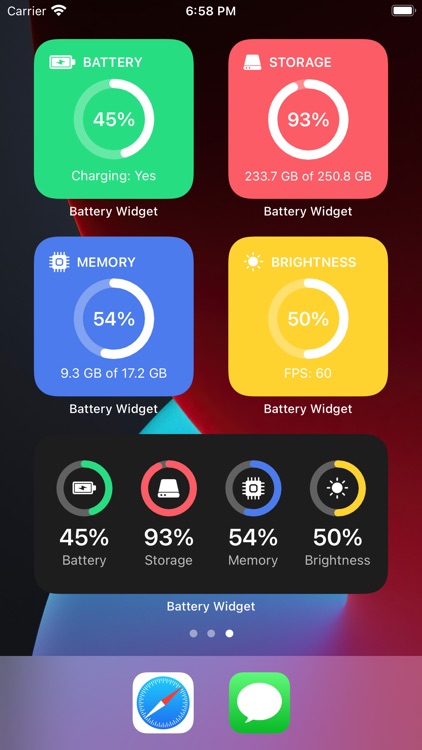 Battery Widget: System Status