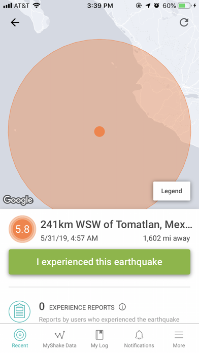 MyShake Earthquake Alerts Screenshot