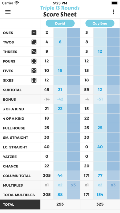 Screenshot #1 pour Triple 13 Rounds Score Sheet