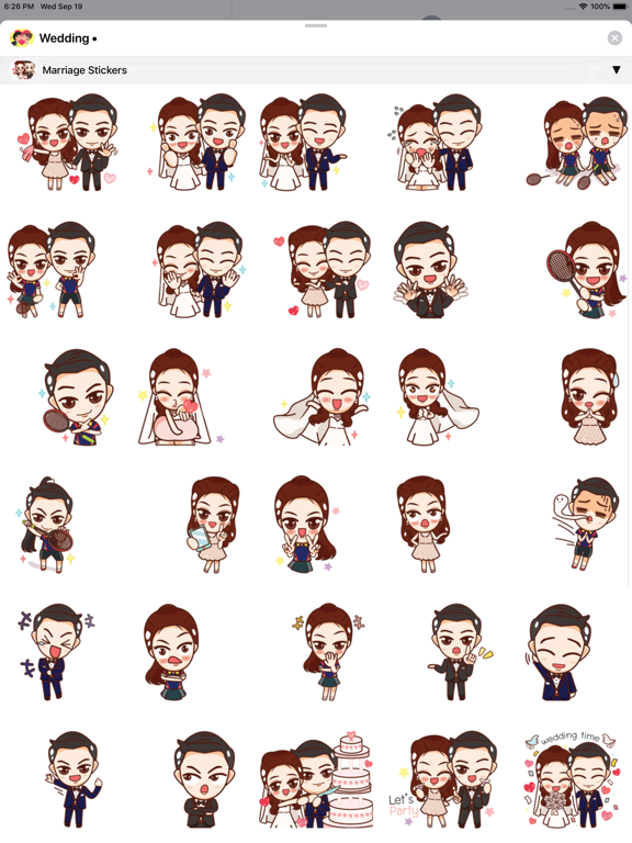 Wedding Sticker Emojis iPad screenshot 4 - Stickers app
