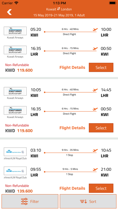 FlyBooking iPhone screenshot 5 - Travel app