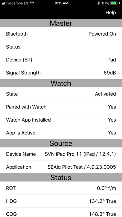 SEAiq Watch app screenshot