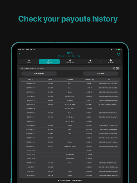 Crypto mining tracker MinerBox iPad screenshot 6 - Finance app