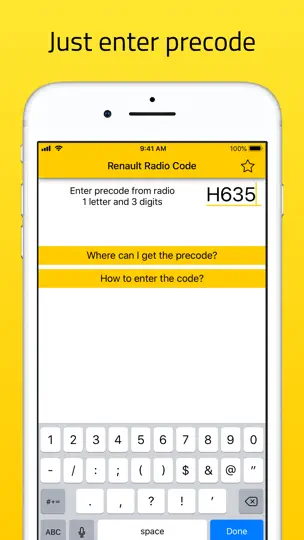 Capture d'écran de Code Radio Pour Renault sur iPhone 1