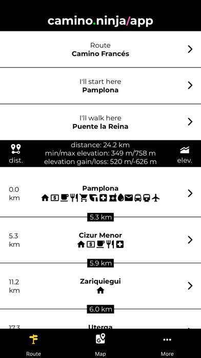 Camino Ninja App iPhone screenshot 1 - Travel app
