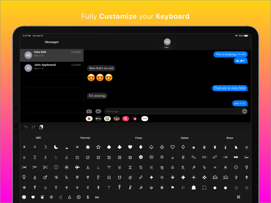 Cool Symbols Keyboard & Fonts iPad screenshot 7 - Utilities app