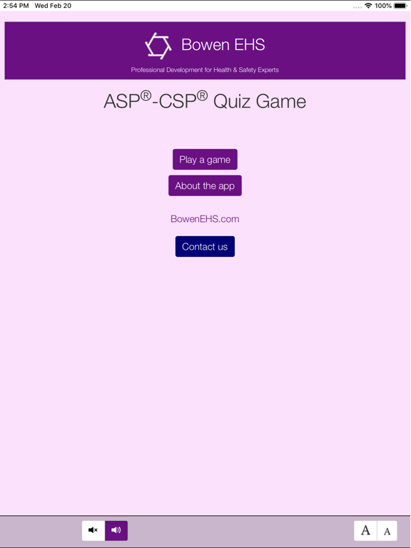 ASP-CSP Quiz Game iPad screenshot 1 - Education app
