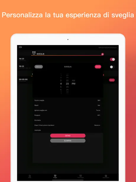 Sveglia con musica e parlante