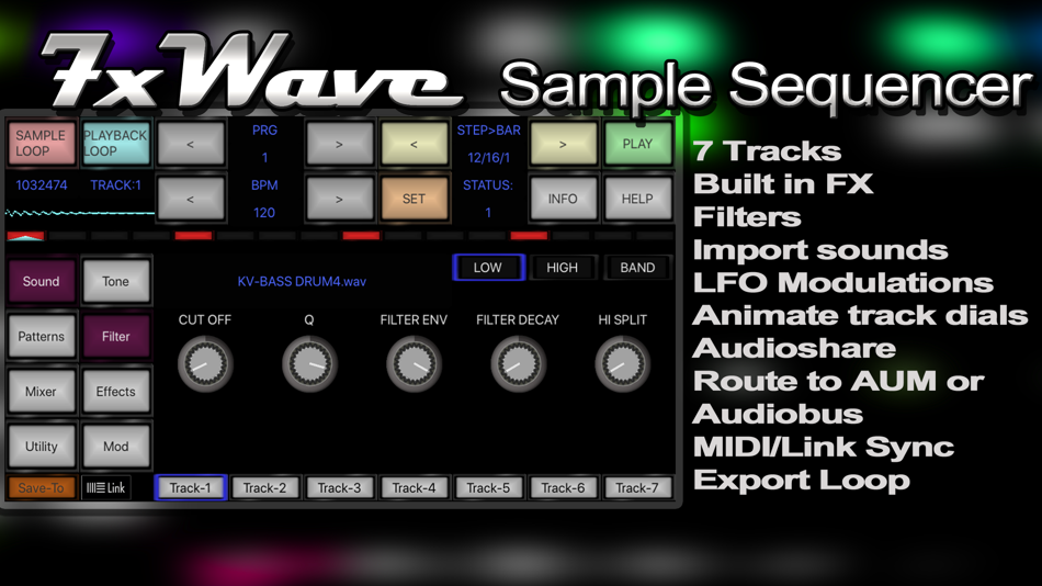 #1. 7XWAVE Sample Synth Loop Maker (iOS) 由: Rob Wilmot