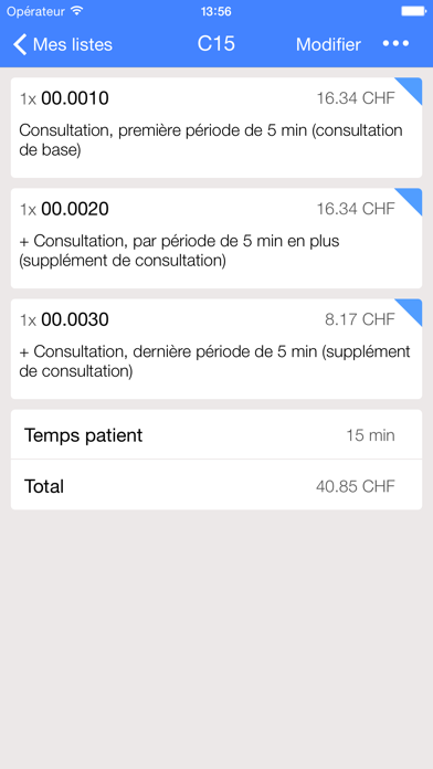 iTarmed - Tarif Tarmed Screenshot