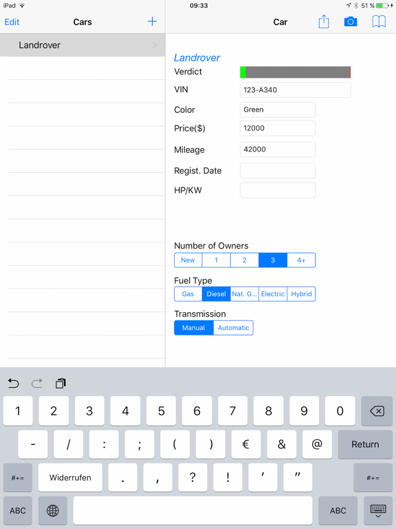 Screenshot #4 pour Checkliste Gebrauchtwagen