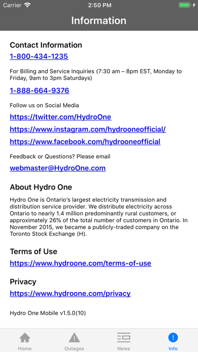 Hydro One Mobile Screenshot