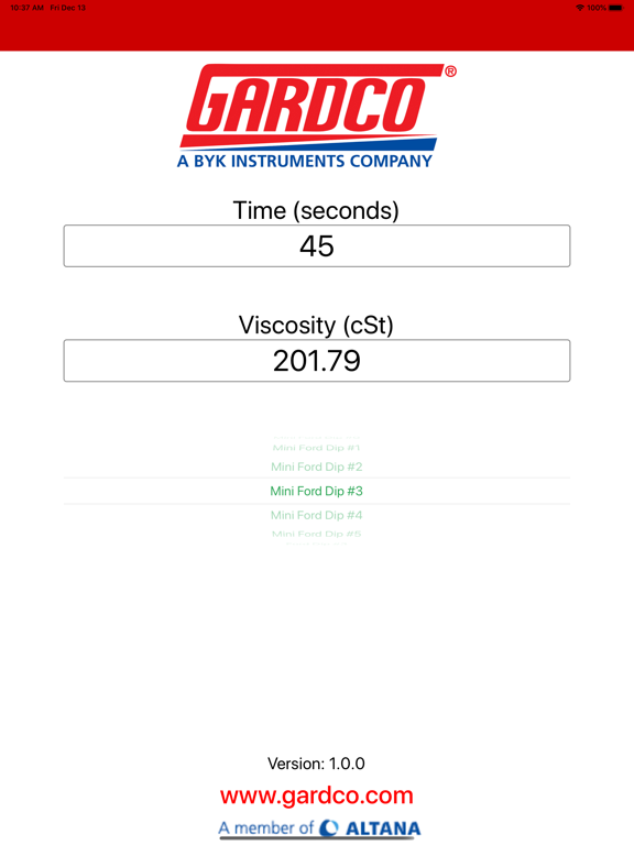 GARDCO Viscosity Calc