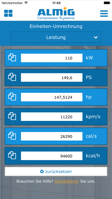 Screenshot #2 pour Druckluft Rechner von ALMiG
