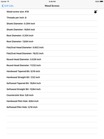 Drill Calc iPad screenshot 5 - Utilities app