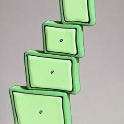 All facing upwards