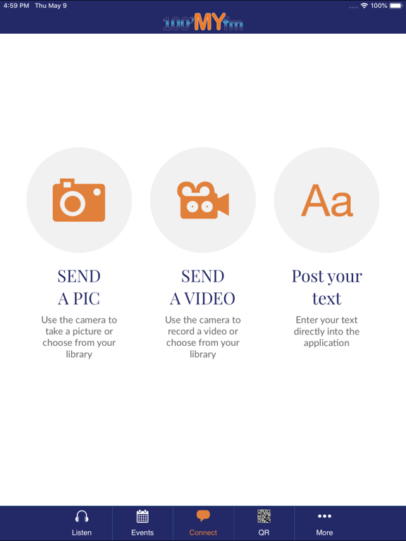 MYFM 100.7 iPad screenshot 4 - Music app