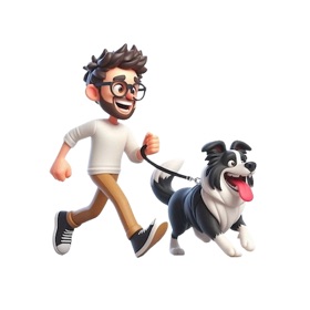 Border Collie Walk Stickers