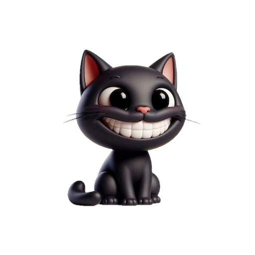 Happy Black Cat Stickers