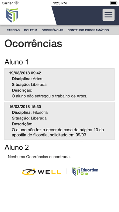 Education1 Pais e Alunos screenshot