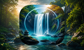 Peaceful Waterfalls: Relax TV 應用圖示，Apple TV App Store 畅销榜 第 21 名