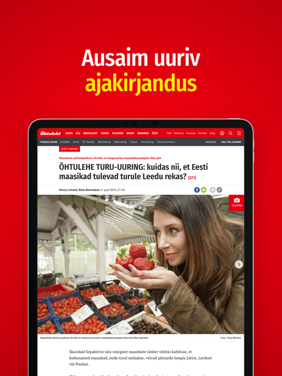 Õhtuleht iPad screenshot