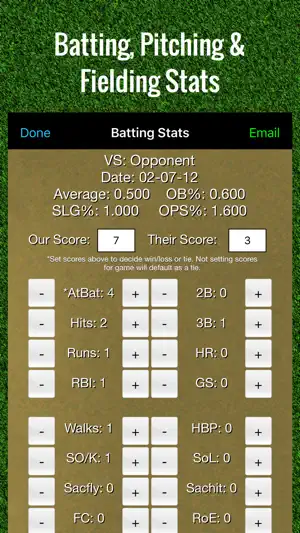 Baseball Stats Tracker Touch screenshot 1