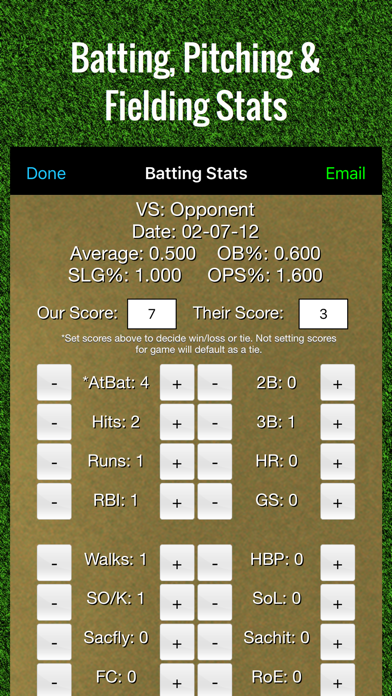 Screenshot #1 pour Baseball Stats Tracker Touch
