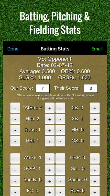 Baseball Stats Tracker Touch screenshot 1 of 6