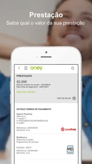 Capture d'écran de Oney Portugal sur iPhone 4