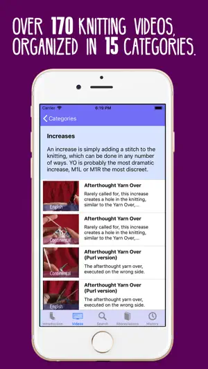 KnittingHelp Video Reference screenshot 1