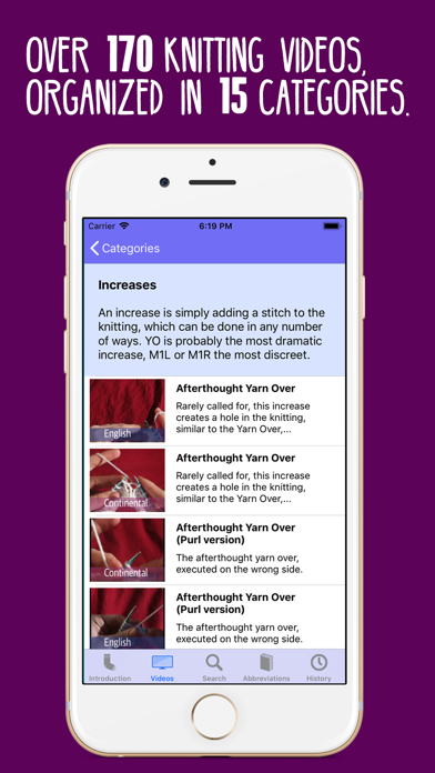 Screenshot #1 pour KnittingHelp Video Reference