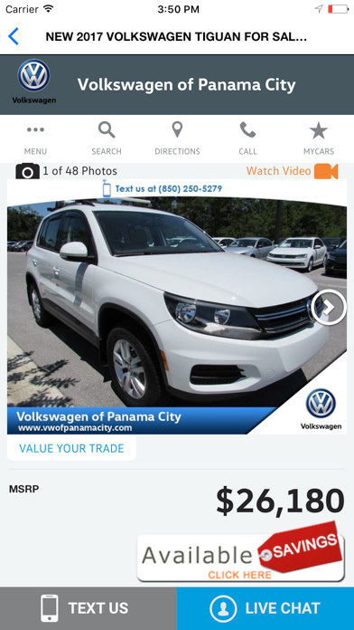 Group 1 Volkswagen Panama City iPhone screenshot 4 - Shopping app