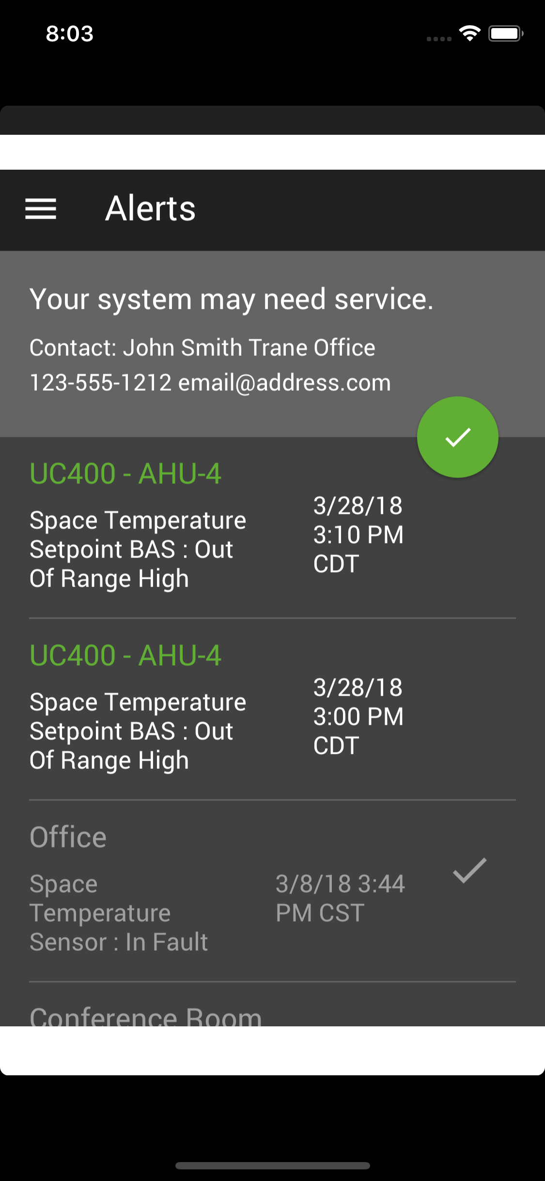 Trane BAS Occupant screenshot 4