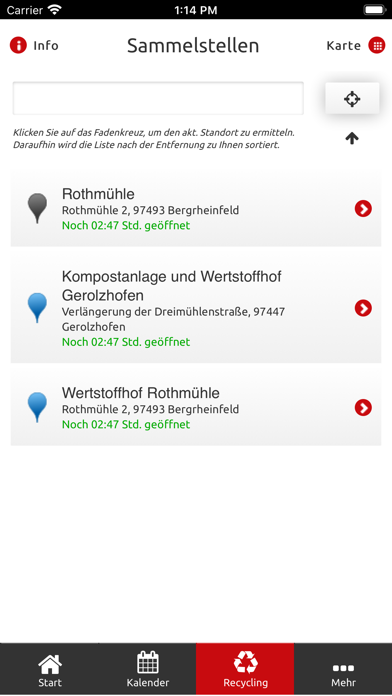 Landratsamt Schweinfurt Abfall Screenshot