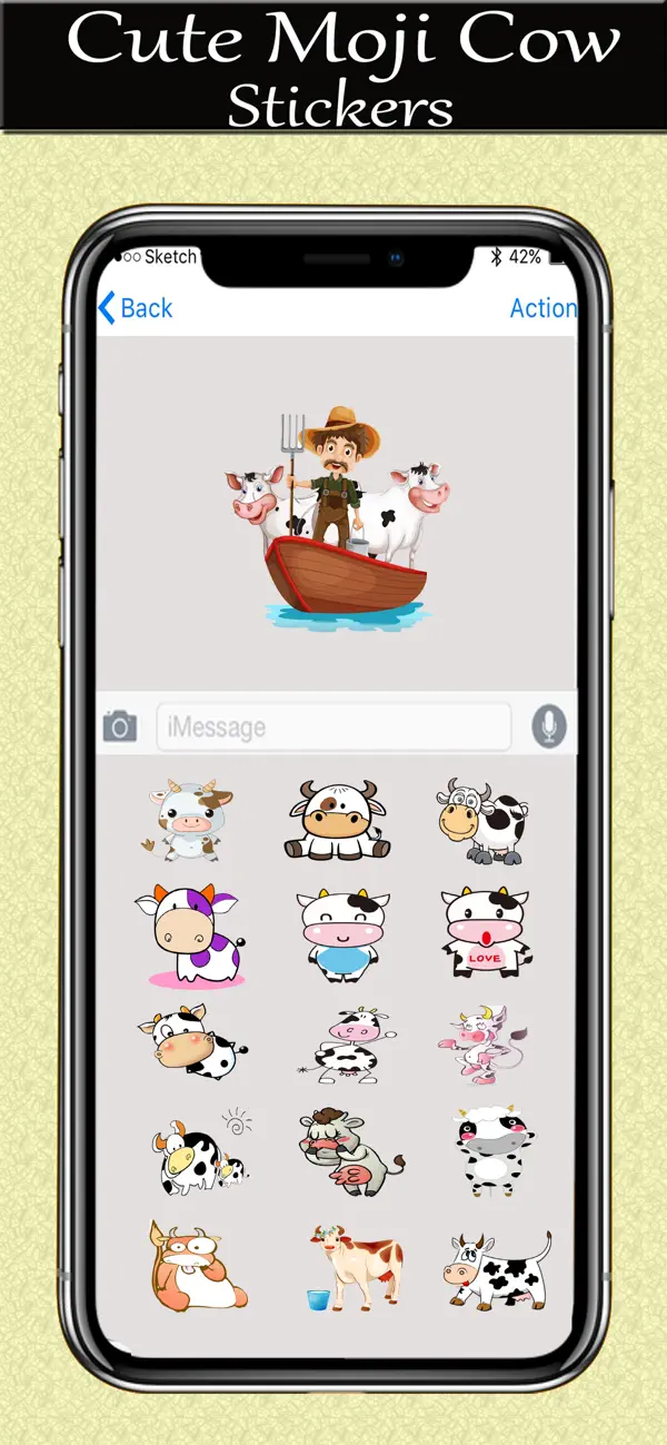Screenshot #3 pour Moody Cow Stickers